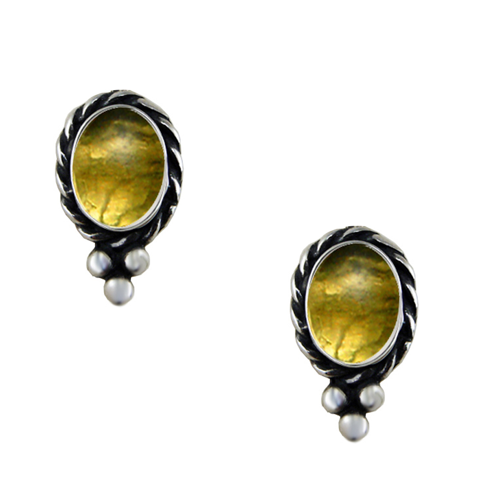 Sterling Silver Little Citrine Post Stud Earrings